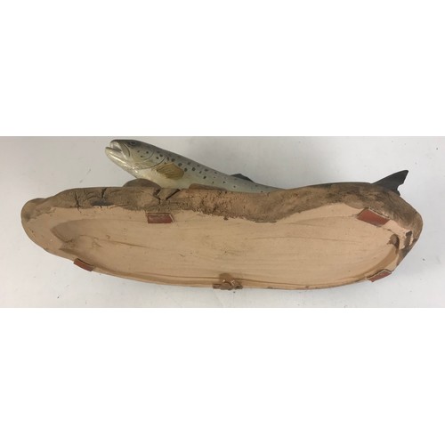 95 - POTTERY STUDY OF A TROUT 33cm LONG