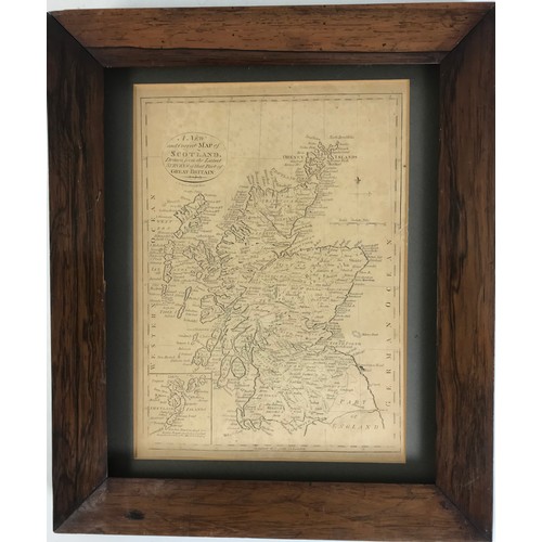 73 - MAP OF SCOTLAND IN A ROSEWOOD FRAME