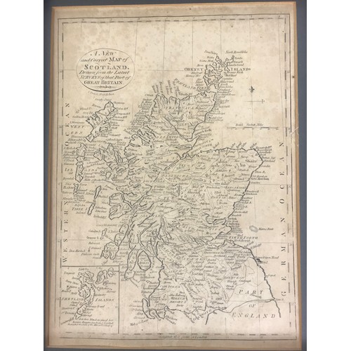 73 - MAP OF SCOTLAND IN A ROSEWOOD FRAME