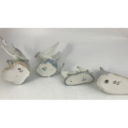 99 - VARIOUS NAO PORCELAIN BIRD STUDIES, EGRETS, EIDER DUCKS ETC. (4)