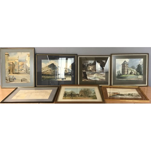 54 - WATERCOLOURS INCLUDING WILLIAM DEGHORN (2) AND WATERCOLOURS DEPICTING LOCAL SCENES