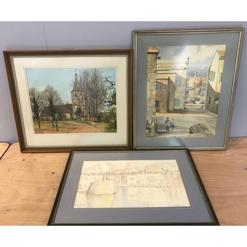 54 - WATERCOLOURS INCLUDING WILLIAM DEGHORN (2) AND WATERCOLOURS DEPICTING LOCAL SCENES