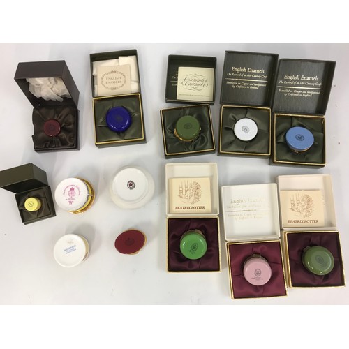 350 - SMALL COLLECTION OF ENAMELLED BOXES MANY IN THEIR ORIGINAL PRESENTATION BOXES