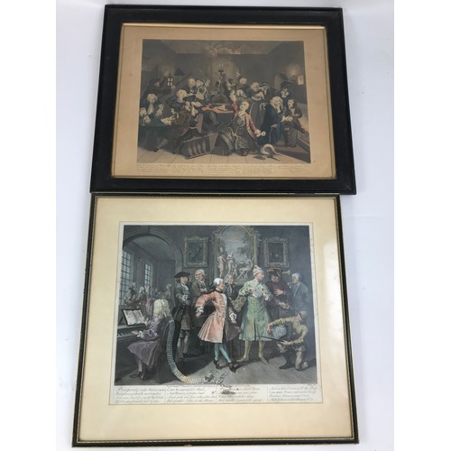 46 - MISC. PRINTS INCLUDING 2 HOGARTH PRINTS, A PETER SCOTT PRINT SIGNED TO THE MARGIN, AN ARTIST PROOF E... 