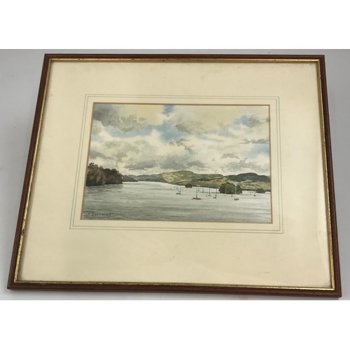 39 - F SHEPPARD WATERCOLOUR DEPICTING AN ESTUARY SCENE