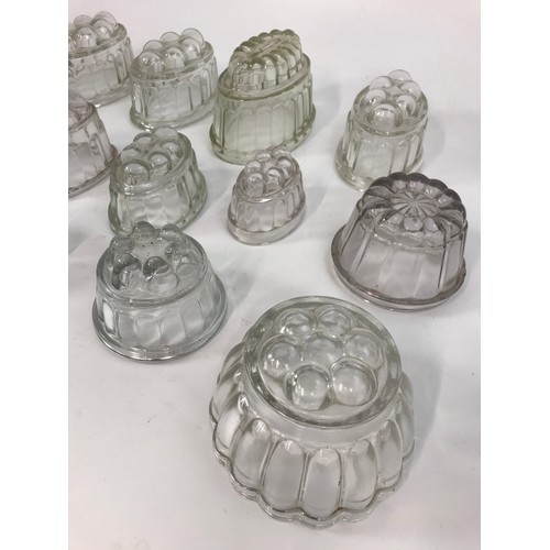 183 - COLLECTION OF GLASS JELLY MOULDS