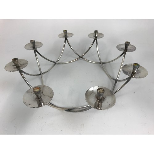 339 - DRAGSTED DANISH SILVER PLATED EIGHT SCONCE TABLE CANDELABRUM