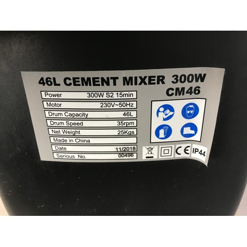 469 - SMALL DOMESTIC ELECTRIC CEMENT MIXER, 46L, APPEARS AS NEW