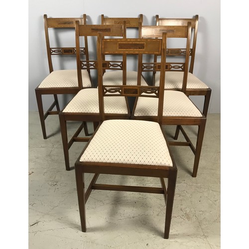 676 - SET OF 6 INLAID EDWARDIAN CHAIRS WITH DROP IN SEATS