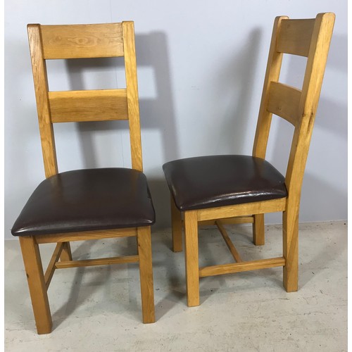 671 - 6 LIGHT OAK DINING CHAIRS WITH FIRE LABELS