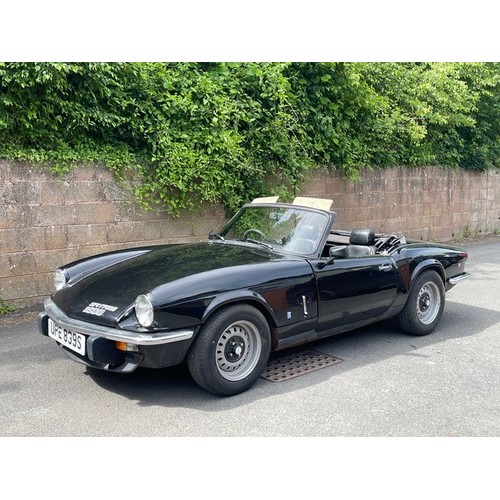 1 - A 1977 TRIUMPH SPITFIRE IN BLACK. CONVERTIBLE. V5 PRESENT. REGISTRATION UPE839S 1500CC ENGINE WITH R... 