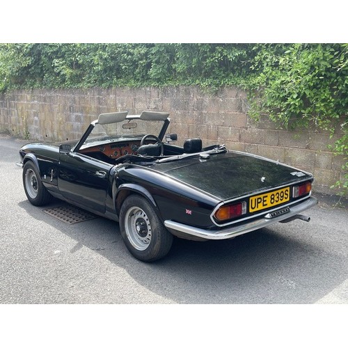 1 - A 1977 TRIUMPH SPITFIRE IN BLACK. CONVERTIBLE. V5 PRESENT. REGISTRATION UPE839S 1500CC ENGINE WITH R... 