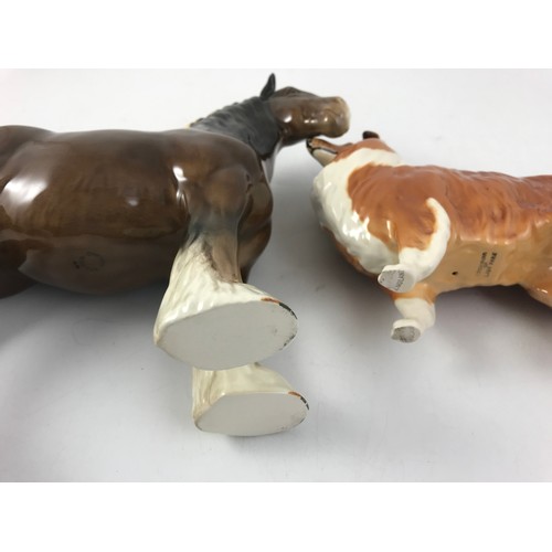 108 - BESWICK SHIRE HORSE AND BESWICK COLLIE