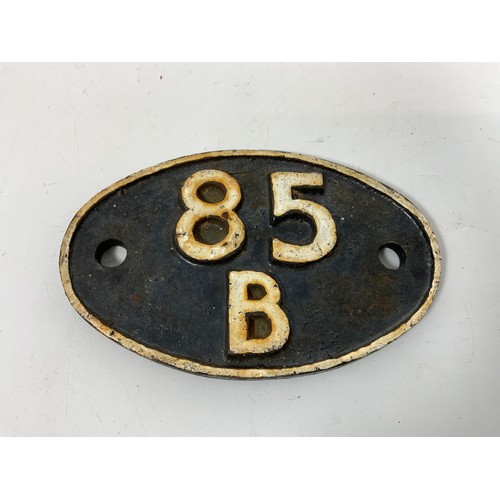 205 - 85B CAST IRON LOCOMOTIVE SHED PLATE FOR GLOUCESTER HORTON ROAD DEPOT