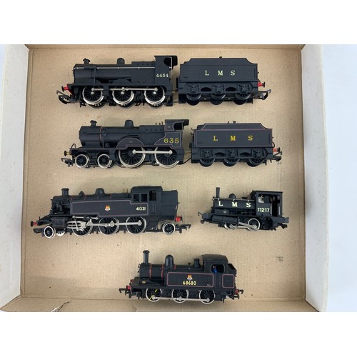 357 - 4 LMS & 1 LNER UNBOXED : 4F 4454, COMPOUND 635, BACHMANN IVATT TANK 41221, PUG 11217, & LNER TANK 68... 