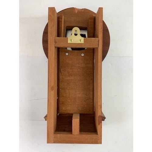 178 - A MODERN QUARTZ BATTERY OPERATED REPRO CLOCK IN WOODEN CASE, DIAL MARKED WC&PR PORTISHEAD