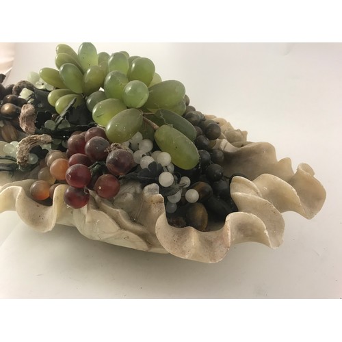 452 - MARBLE FRUIT BOWL WITH ‘JEWEL’ FRUIT