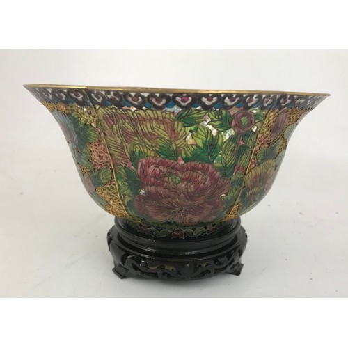 455 - PIERCED CLOISONNE BOWL