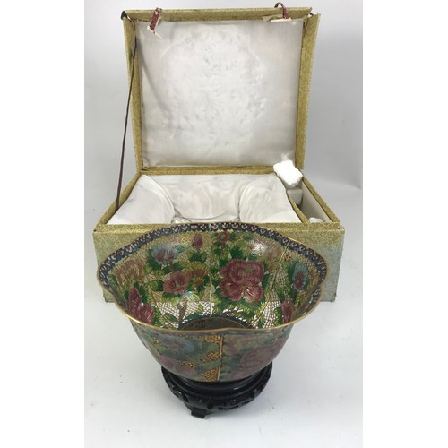 455 - PIERCED CLOISONNE BOWL