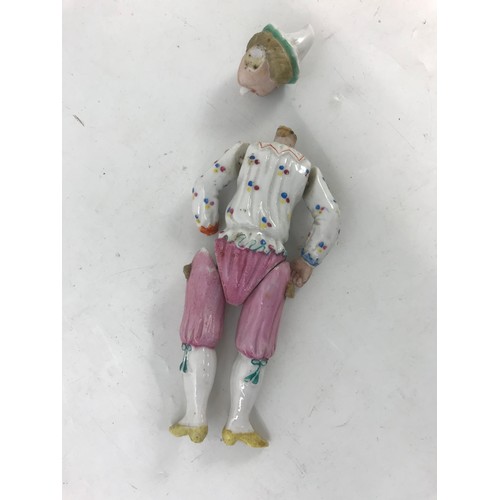 401 - UNUSUAL PORCELAIN ARTICULATED DOLL AF 16cm LONG