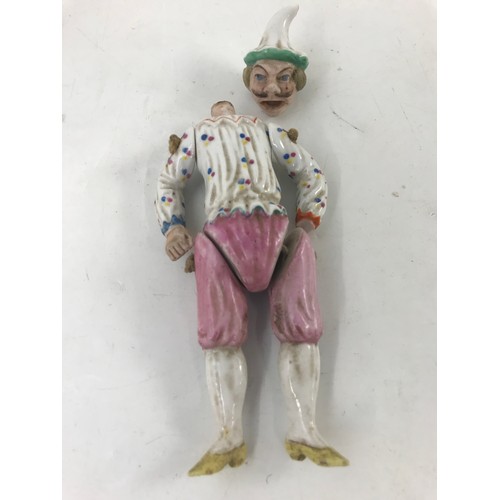 401 - UNUSUAL PORCELAIN ARTICULATED DOLL AF 16cm LONG