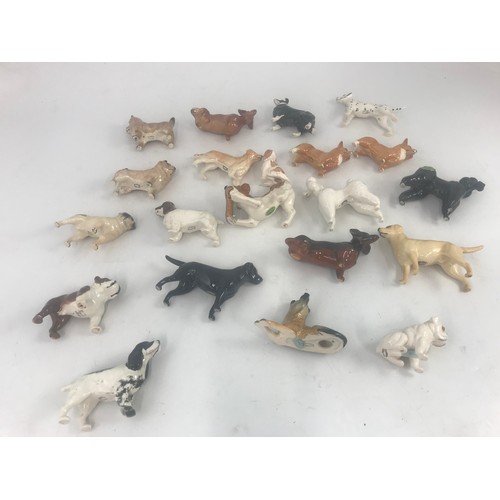 75 - COLLECTION OF 21 SMALL BESWICK DOG MODELS TALLEST 10cm