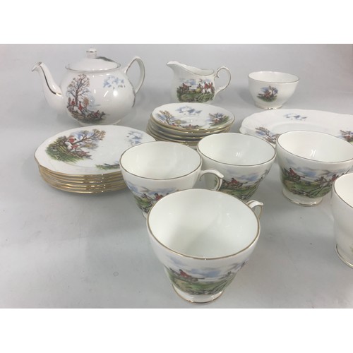 244 - DUCHESS PART TEA SERVICE WITH HUNTING SCENES