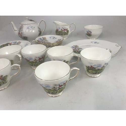 244 - DUCHESS PART TEA SERVICE WITH HUNTING SCENES