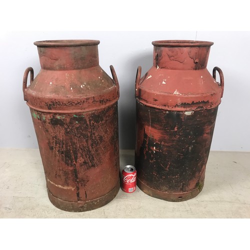 510 - 2 OLD MILK CHURNS - NO LIDS