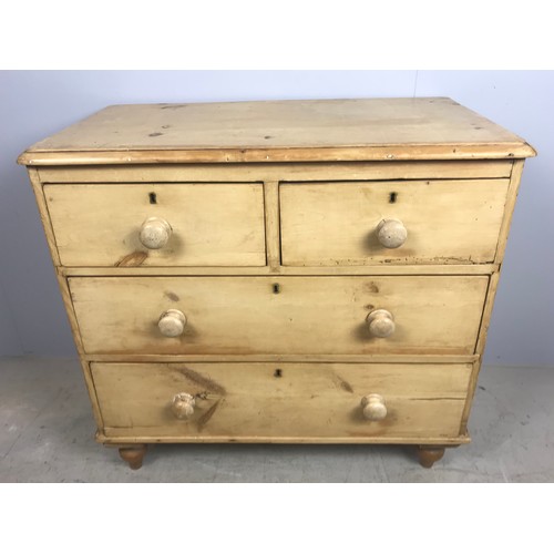 638 - PINE CHEST OF 2 OVER 2 DRAWERS, 88 CM