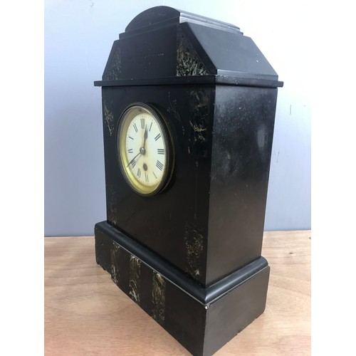 303 - SLATE CASED MANTLE CLOCK