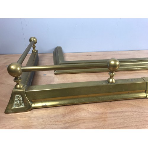 347 - BRASS EXTENDING FENDER, & A SMALLER BRASS FENDER,