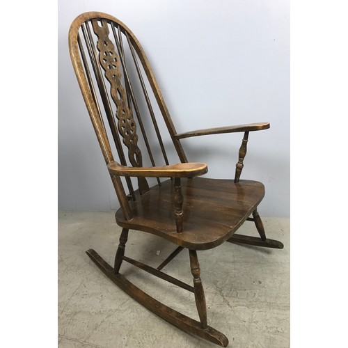 697 - WEBBER FURNITURE ERCOL STYLE OAK ROCKING CHAIR