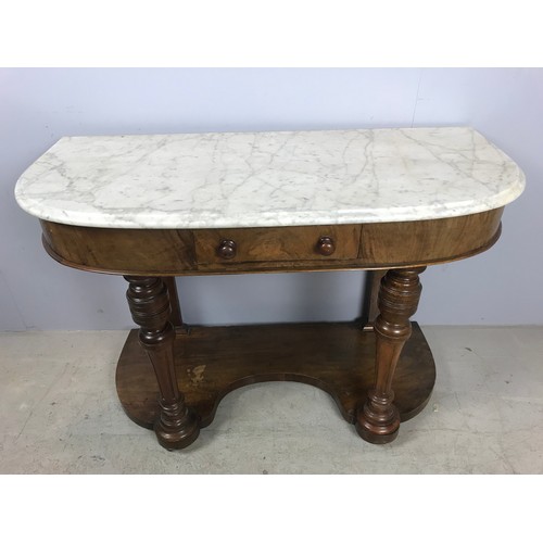 654 - VICTORIAN MARBLE TOP DUCHESS TYPE CONSOLE TABLE 106cm WIDE