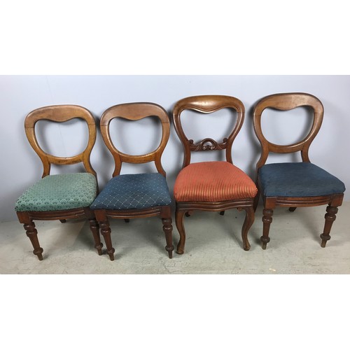 696 - THREE VICTORIAN BUCKLE BACK CHAIRS AND 1 OTHER