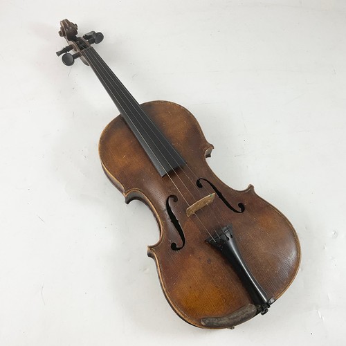 375 - A LATE 19TH CENTURY VIOLIN, HOPF BACKSTAMP, BOXWOOD AND EBONY STRUNG, EBONY FINGERBOARD AND TUNING P... 