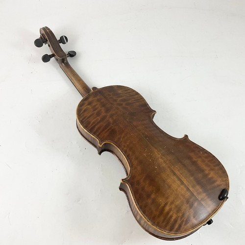 375 - A LATE 19TH CENTURY VIOLIN, HOPF BACKSTAMP, BOXWOOD AND EBONY STRUNG, EBONY FINGERBOARD AND TUNING P... 