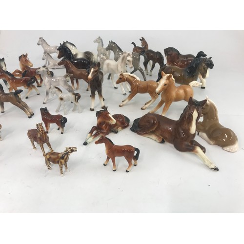 178 - LARGE COLLECTION OF HORSES & PONIES IN GOEBEL TALLEST 12CM