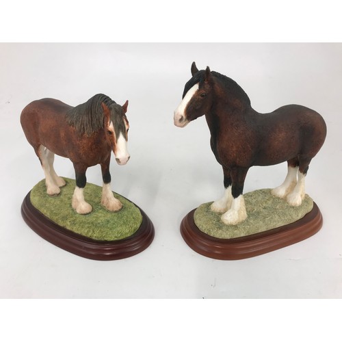 189 - 5 BORDER FINE ARTS MODELS OF STALLIONS ON WOODEN PLINTH