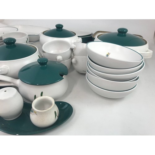 242 - LARGE QUANTITY OF DENBY GREEN WHEAT DINNER WARE