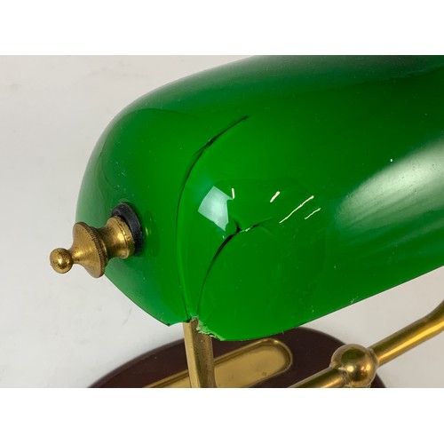 325 - DESK LAMP WITH GREEN SHADE, A/F