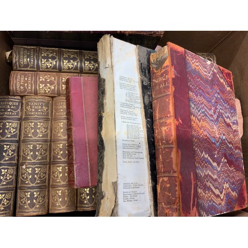 56 - QUANTITY OF MISCELLANEOUS THACKERAY AND OTHER LEATHER BINDINGS