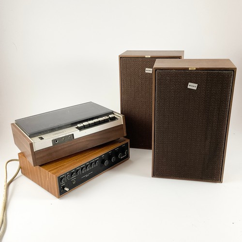 443 - PR SONY SPEAKERS, SS-5088, SONY AMP INTERGRATED AMPLIFIER TA-70, SONY TAPECORDER TC-129