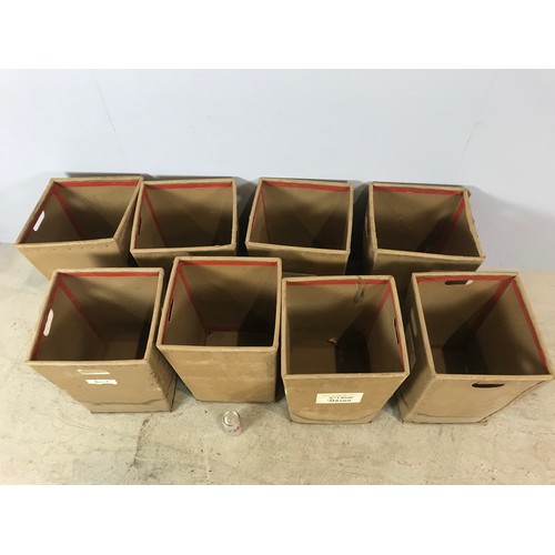 430 - 8 SIMILAR GREY TOTE BOXES, EX UMBRELLA WORKSHOP 50cm TALL