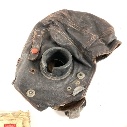 169 - AVIATION INTEREST, A VINTAGE LEATHER FLYING HELMET, & QTY OF LETTERS C.1950’S TO. 3134857 P.O D J WA... 