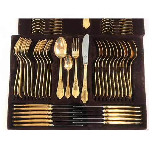 304 - CASE OF  ( 3 TRAYS ) SBS SOLINGEN  24  KARAT PLATE D CUTLERY