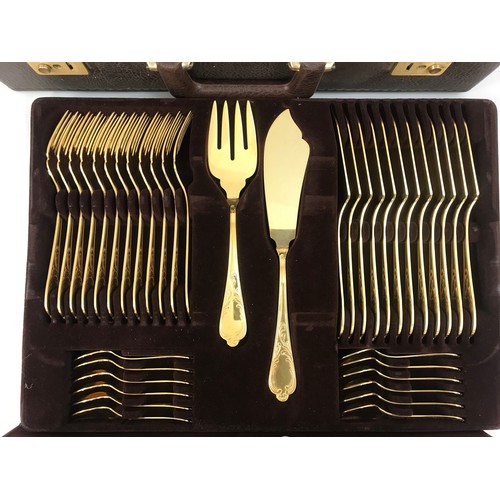 304 - CASE OF  ( 3 TRAYS ) SBS SOLINGEN  24  KARAT PLATE D CUTLERY