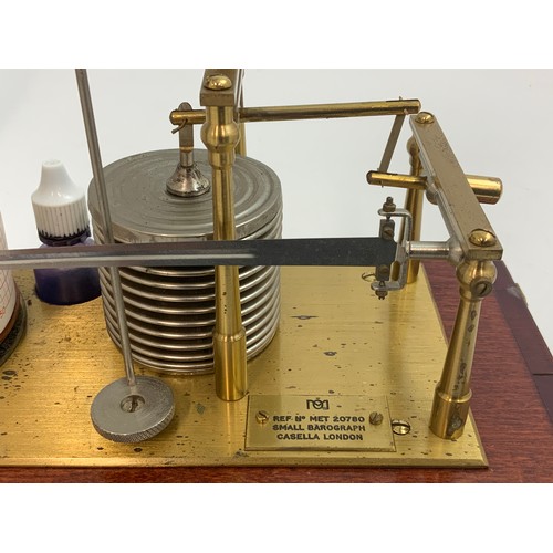 283 - CASELLA, LONDON, ‘SMALL BAROGRAPH’ IN GLAZED MAHOGANY CASE