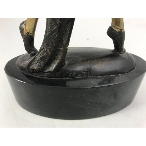 274 - ART DECO STYLE FIGURE OF A DANCING GIRL ON PLINTH – MARKED TO BASE PRENZI