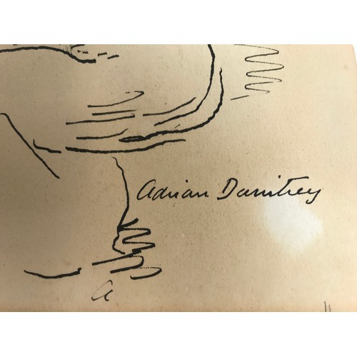 29 - ADRIAN DAINTREY SKETCH DEPICTING A SCANTILY CLAD LADY WITH NUDE VERSO